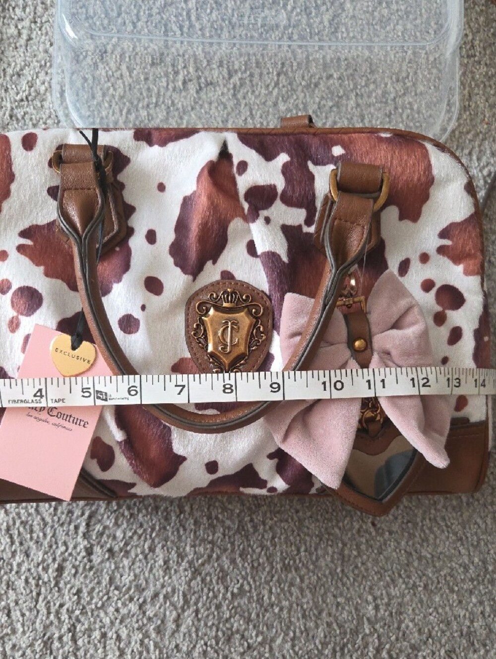 Juicy Couture Romance Cow Satchel in Saddle Brown, Shoulder Bag NWT - Picture 10 of 12